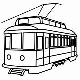 Tram Outline coloring Book Page Line Art Illustration Digital Drawing  sketch template
