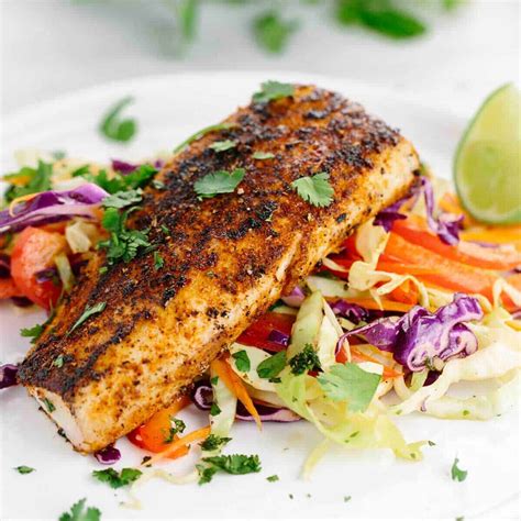 Pan Seared Mahi Mahi with Honey Lime Coleslaw | Jessica Gavin