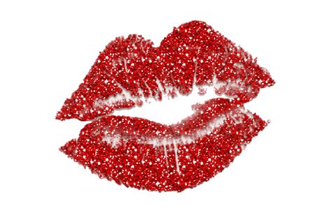 Red Glitter Lips PNG Transparent Image