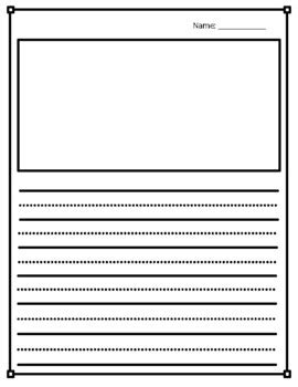 Primary Writing Paper with Picture Box (2 pages) by Ms Reeds Rainbows