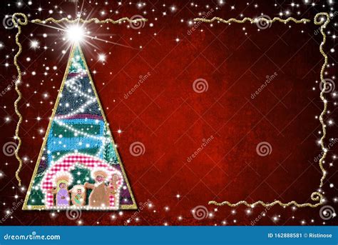 Christmas Nativity Scene Border Card Stock Image - Image of christmas ...