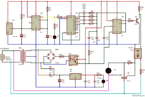 IR Remote Controlled TRIAC Dimmer Circuit Diagram