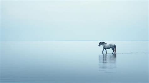 Premium AI Image | a horse standing in the water on a beach