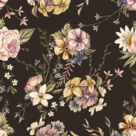 Victorian Removable 5' x 20" Floral Wallpaper | Vintage floral wallpapers, Floral wallpaper ...