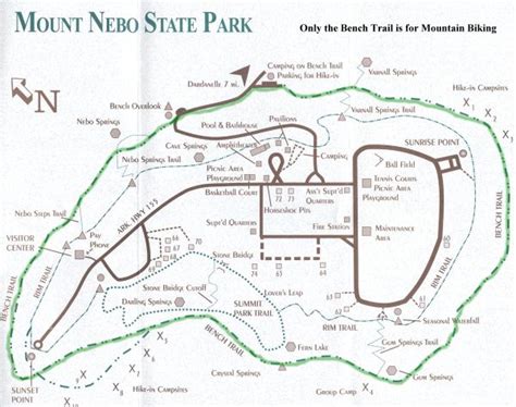 Bench Trail mountain bike trail at Mt. Nebo State Park, in the Ouachita Mountains.