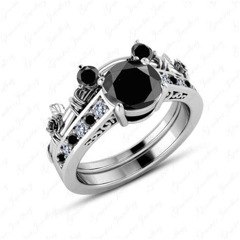 Mickey Mouse Wedding Rings - BLACK RINGS