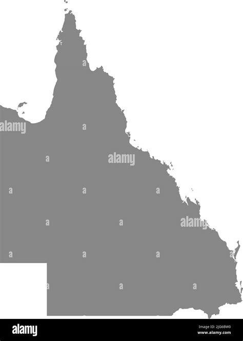 Gray map of QUEENSLAND, AUSTRALIA Stock Vector Image & Art - Alamy