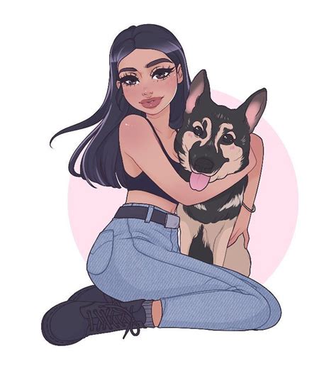 Sonia Stegemann on Instagram: “Commissioned portrait of @a.nefff and her cute dog☺️💕 The ...