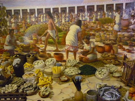 Aztec market http://www.exhibitfiles.org/our_global_kitchen_food_nature ...