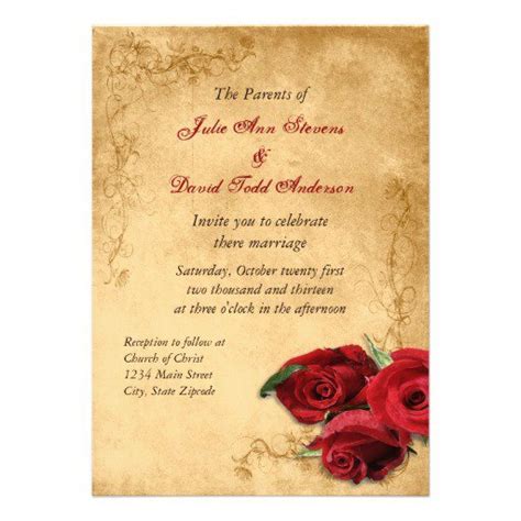 Vintage Rose Wedding Invitations