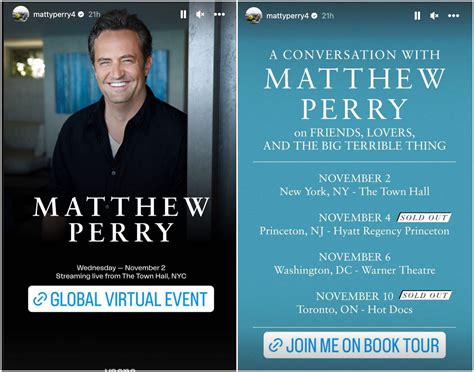 Matthew Perry book tour: Tickets, where to buy, cities, dates and more