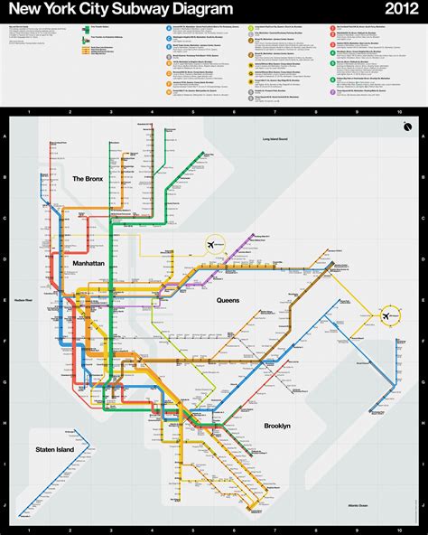 Massimo Vignelli Subway Map Poster - Topographic Map World