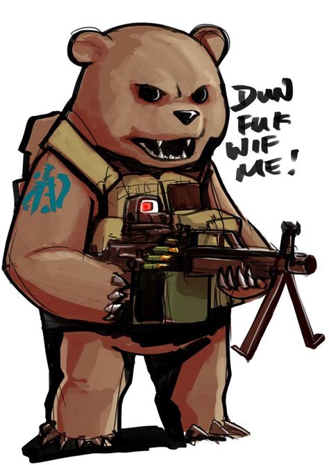 Pin on Bear with gun