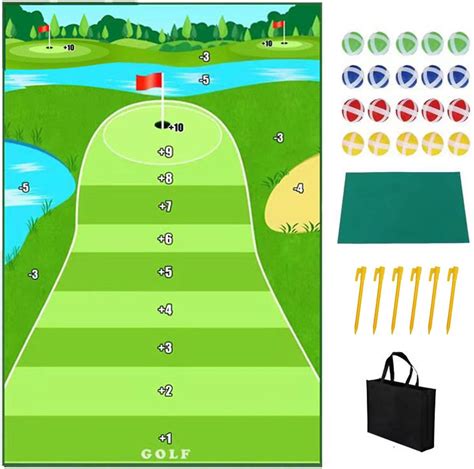 Amazon.com : Royale Golf Chipping Mat Game Indoor Outdoor Velcro Golf Balls Chipping Game Golf ...