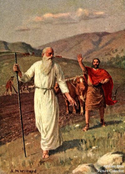 1 Kings 19 Bible Pictures: Elijah calls Elisha