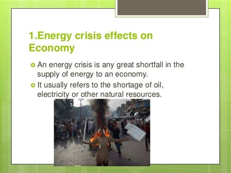 Energy crisis and its effects