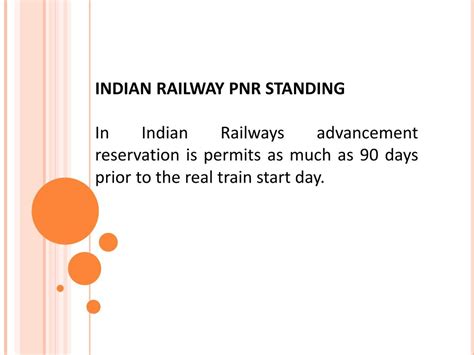 PPT - INDIAN RAILWAY PNR STANDING PowerPoint Presentation, free download - ID:7601800