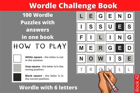 Wordle Challenge Book 100 Puzzles Graphic by PrintablePDFStore · Creative Fabrica