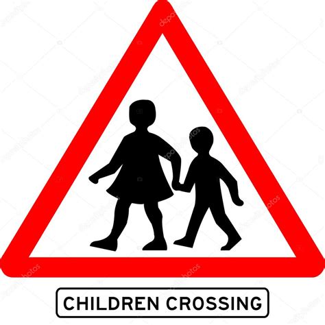 Children crossing school warning sign — Stock Vector © huszkajanos #5946713