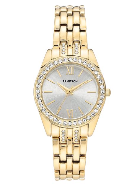 Armitron Ladies' Dress Watch with Silver Round Dial and Gold Tone Bracelet - Walmart.com