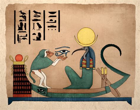 Egyptian Art Print Thoth Ancient God of Knowledge - Etsy