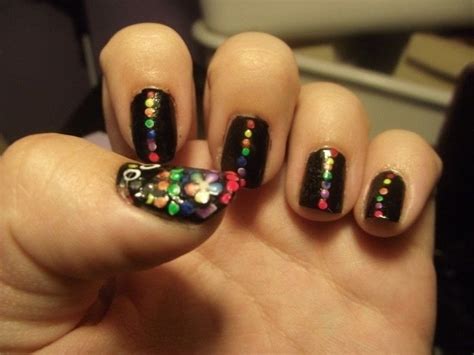 Black & Rainbow Nails · How To Paint A Rainbow Nail Manicure · Nail ...