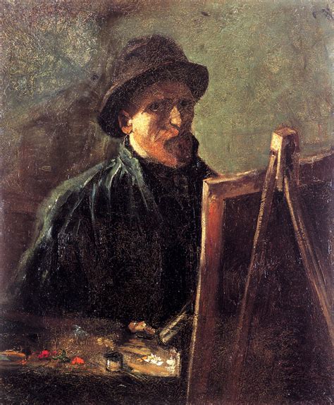 Self-Portrait with Dark Felt Hat at the Easel - Vincent van Gogh ...