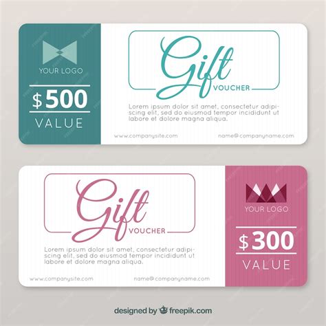 Premium Vector | Cute gift voucher pack