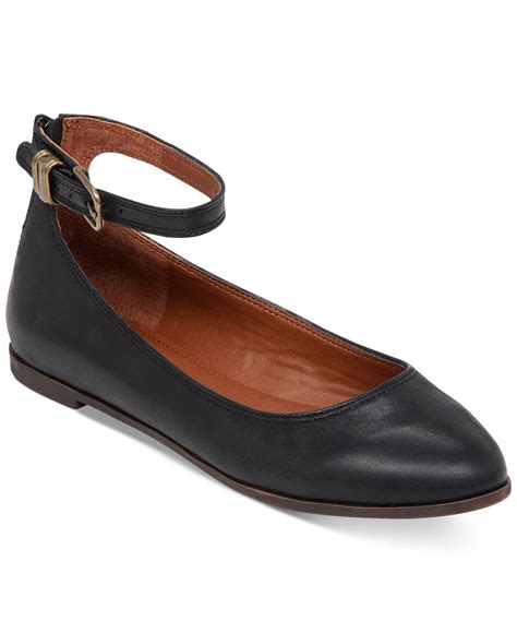 Lyst - Lucky Brand Women's Gyllian Ankle Strap Ballet Flats in Black