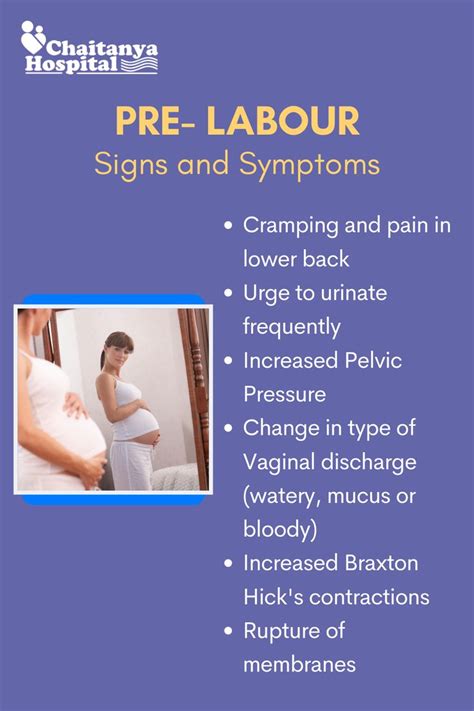 a pregnant woman with the words pre - labor signs and symptoms