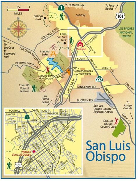 San Luis Obispo visitors map | San luis obispo, Travel guide, Map