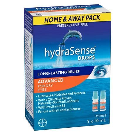 hydraSense Advanced Eye Drops, for Dry Eye, Preservative free, Twin Pack, 2 x 10mL - Walmart.ca