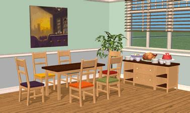 Mod The Sims - -Smallhouse Models- Dining Room Kickstarter Set Dining Room Set, Kitchen Dining ...