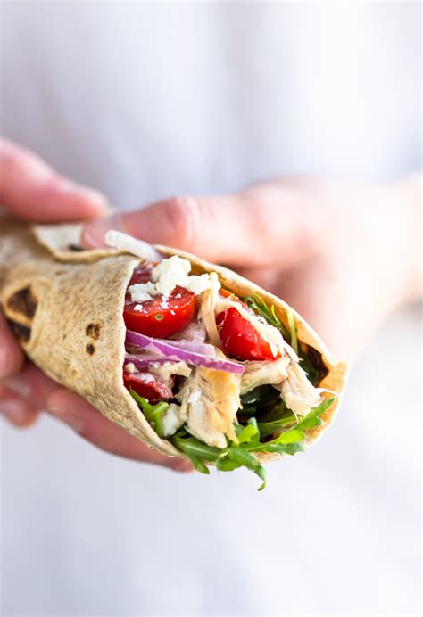 Healthy Rotisserie Chicken Wrap with Greek Yogurt Dressing | The Pure Taste