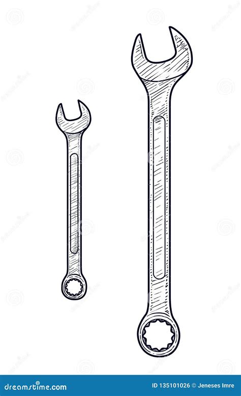 Wrench Drawing : Download files and build them with your 3d printer, laser cutter, or cnc ...