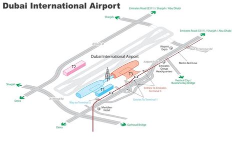 Dubai International Airport Map (DXB)