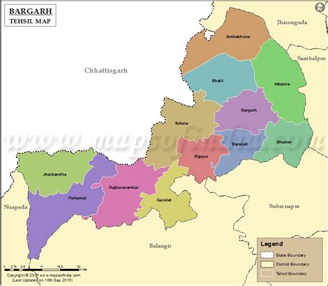 Bargarh Tehsil Map, Bargarh Tehsils