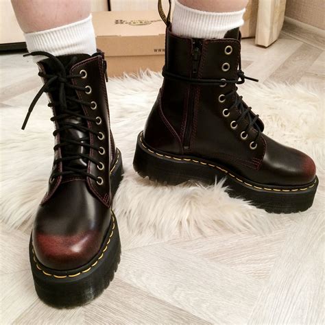 Dr. Martens Jadon Cherry red Arcadia | Punk boots, Jadon arcadia boots ...