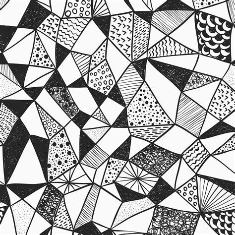 Geometric Shapes Mural Black And White - 1200x1200 - Download HD ...