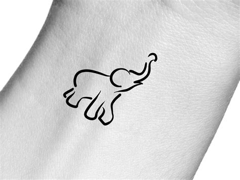 Elephant Outline Tattoo