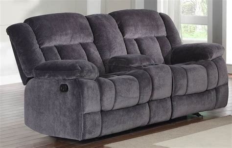 Laurelton Doble Glider Reclining Loveseat with Center Console by Homelegance | Love seat, Sofa ...