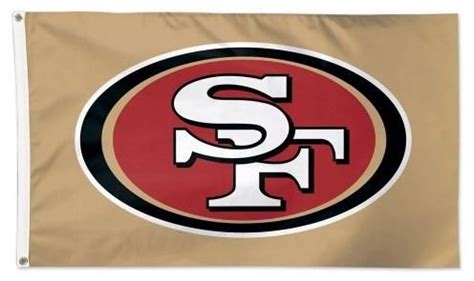 Officially licensed San Francisco 49ers flag. The SF 49ers logo and ...