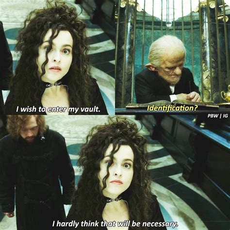 Hermione disguised as Bellatrix. I like to think of how much fun the actors had with the ...