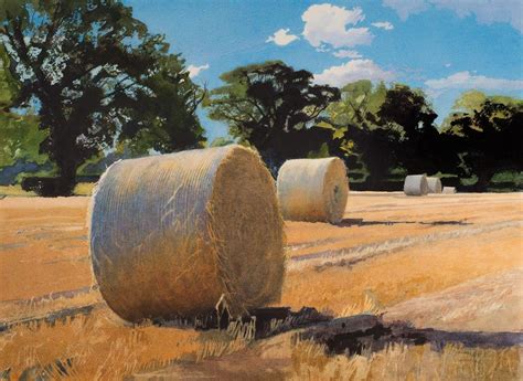 Summer, Straw Bales | Farm paintings, Victoria art, Winter watercolor