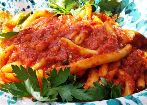 Fileja (a typical Calabrese pasta) with Italian Spicy Sausage Ragu - Chef Franco Lania