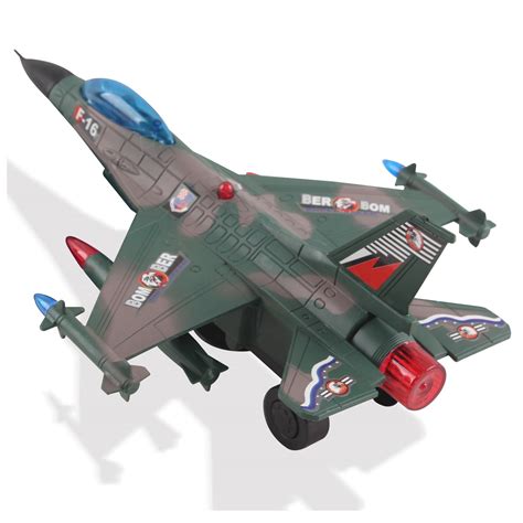 Toy Army Air Force Fighter Jet F16 Battery Operated Kid's Bump and Go ...