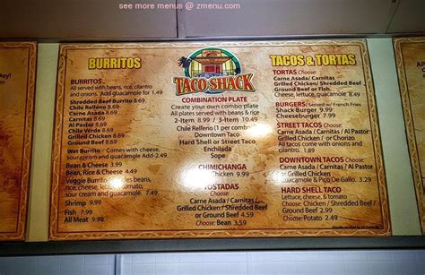 Online Menu of Taco Shack Restaurant, Redlands, California, 92373 - Zmenu