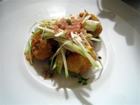 Peekytoe Crab Fritters, Honeycrisp Apples, Pink Peppercorn… | Flickr