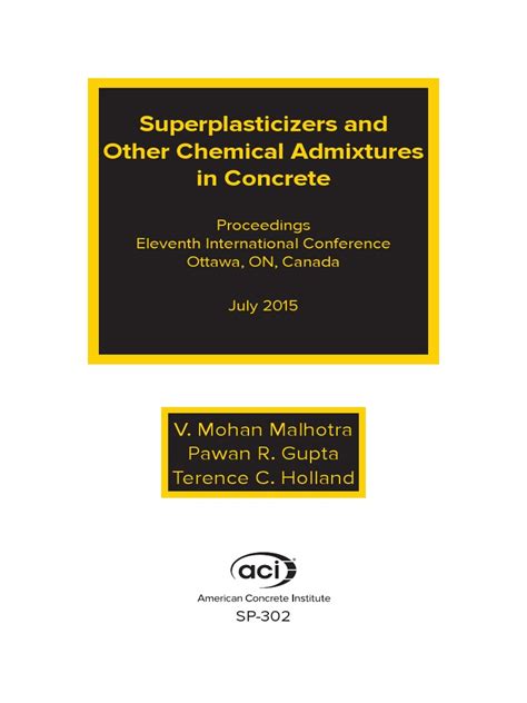 Superplasticizers and Other Chemical Admixtures in Concrete | PDF | Mill (Grinding) | Concrete