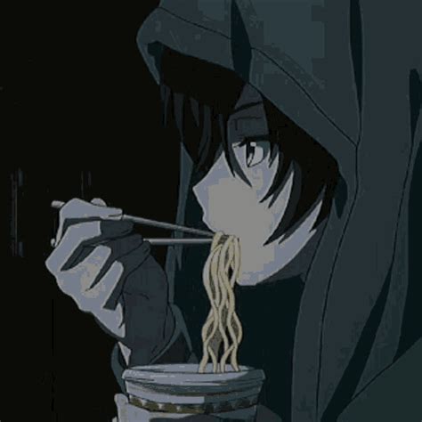 Anime Boy Eating Noodles GIF | GIFDB.com